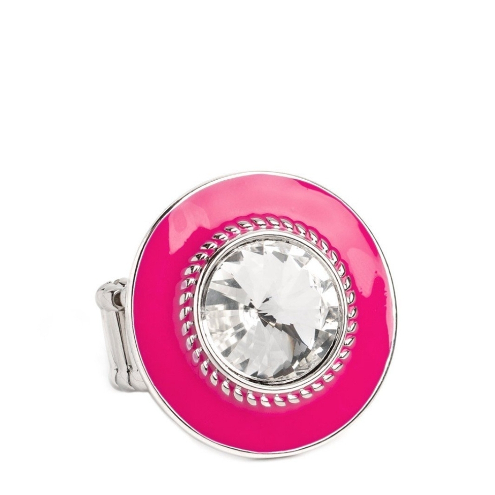 Paparazzi Pink and Silver Crystal Ring Ladylike Levity Trendy Fashion Jewelry